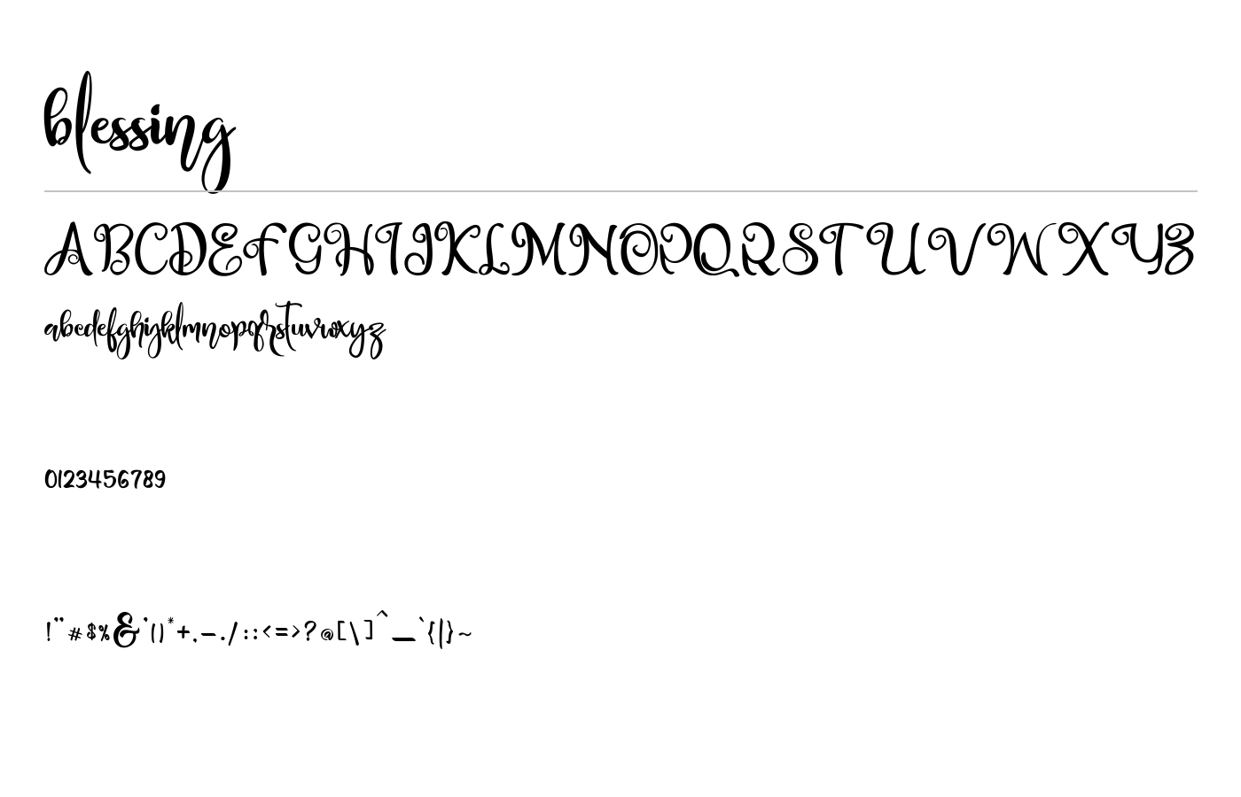 blessing Font preview