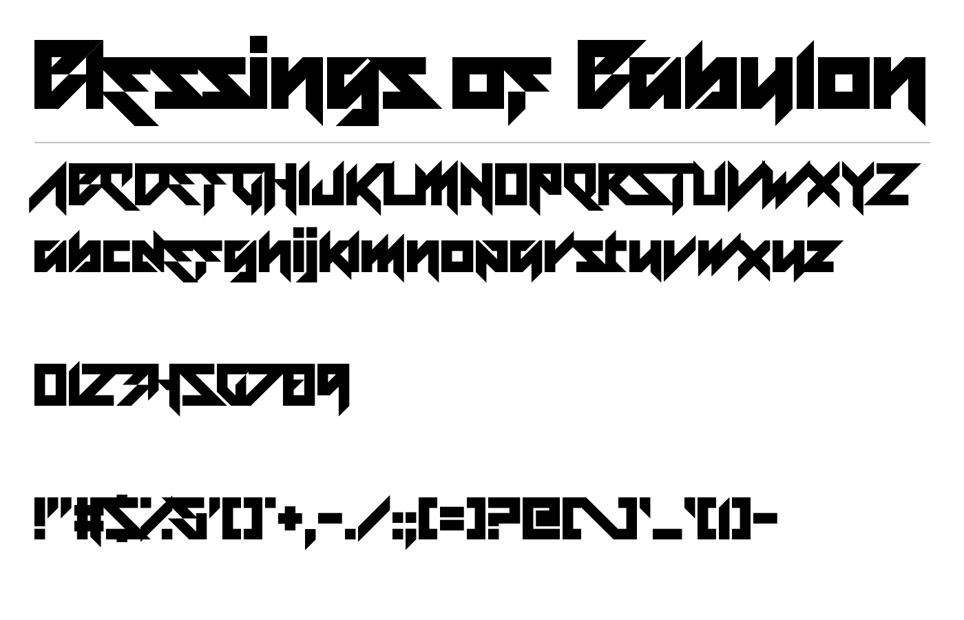 Blessings of Babylon Font preview