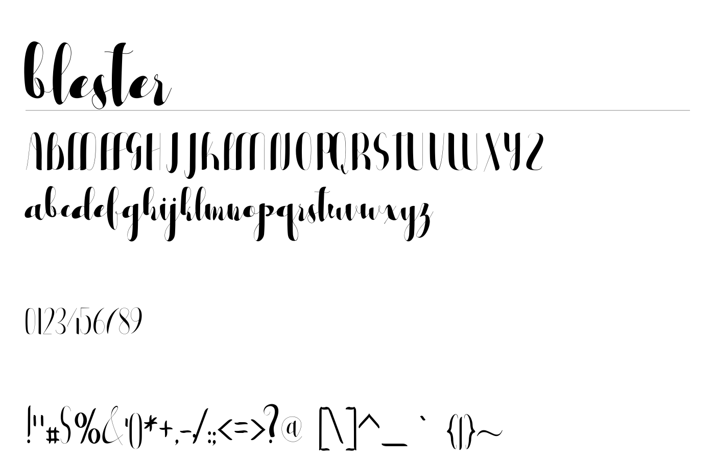 blester Font preview