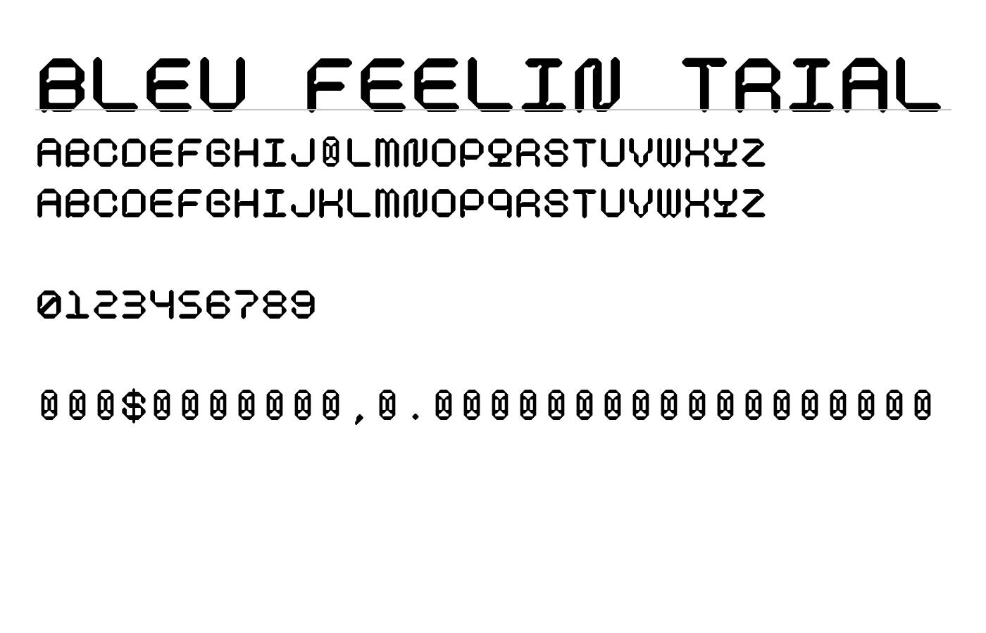 Bleu Feelin Trial Font preview