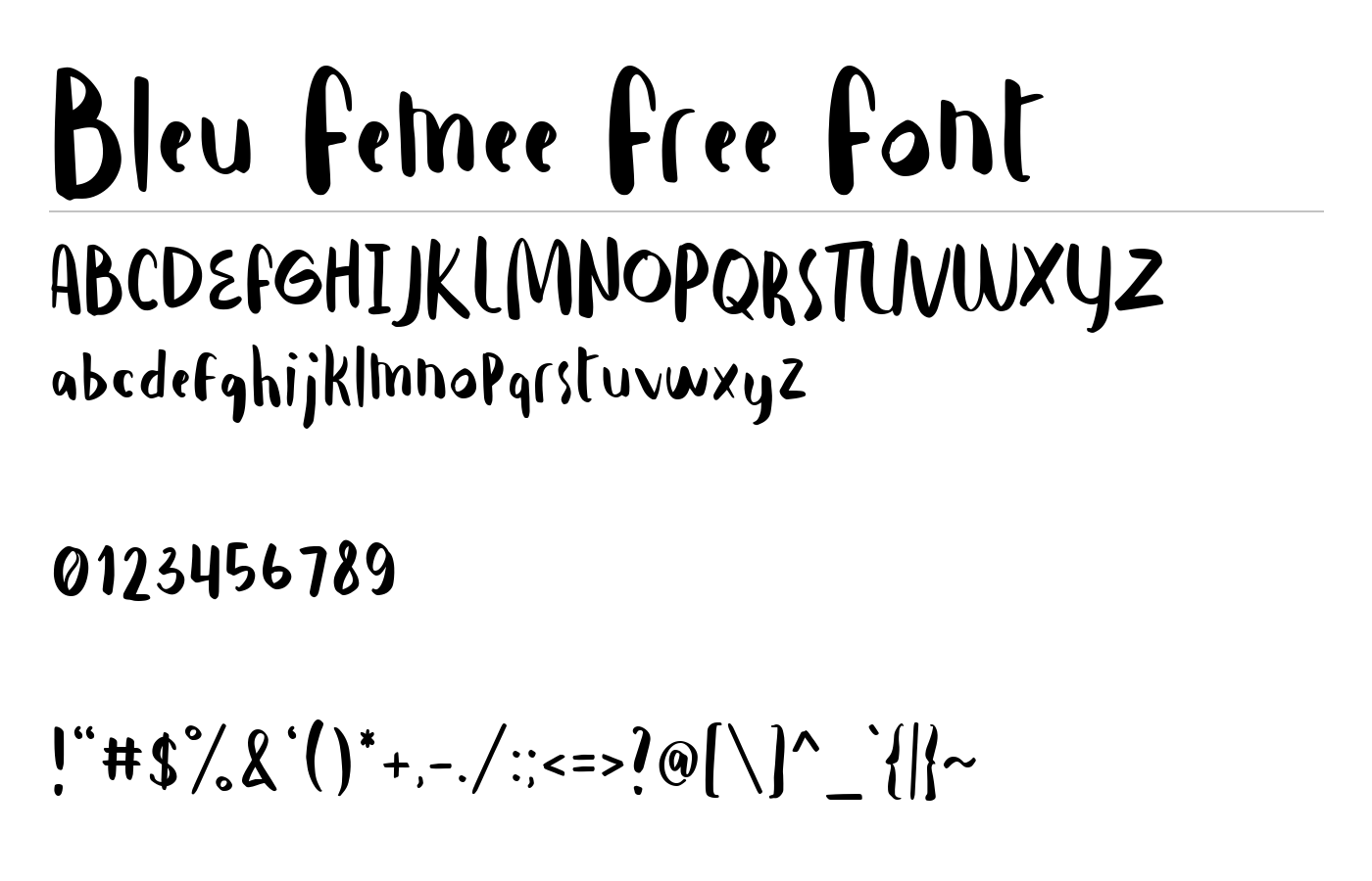 Bleu Femee Free Font preview