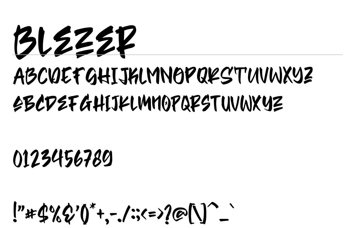 Blezer Font preview