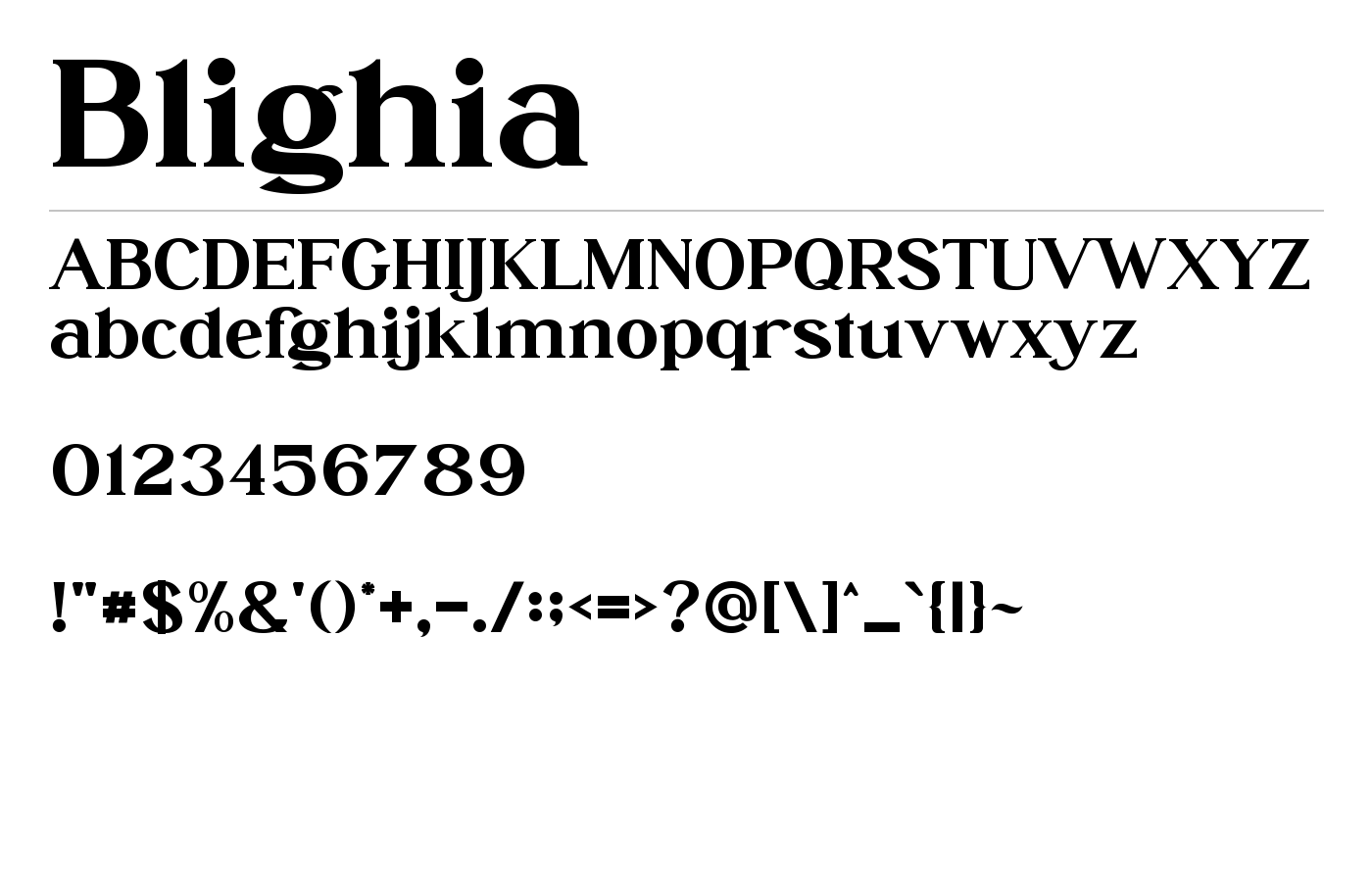 Blighia Font preview