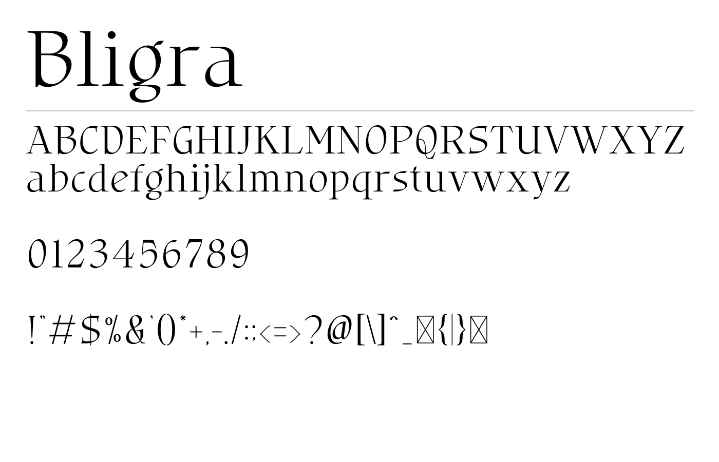 Bligra Font preview