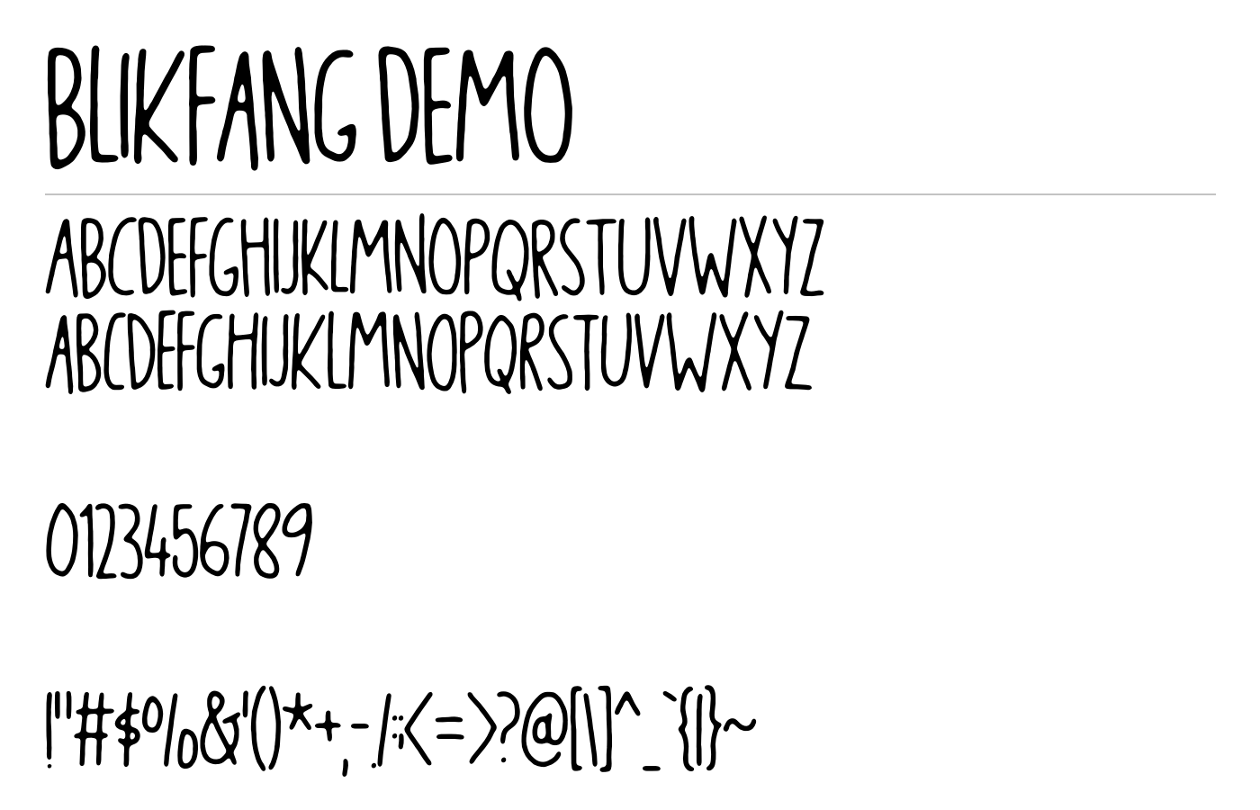 Blikfang DEMO Font preview