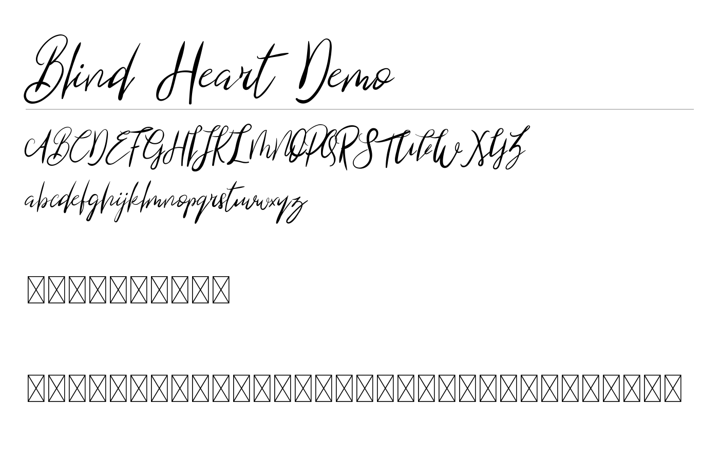 Blind Heart Demo Font preview