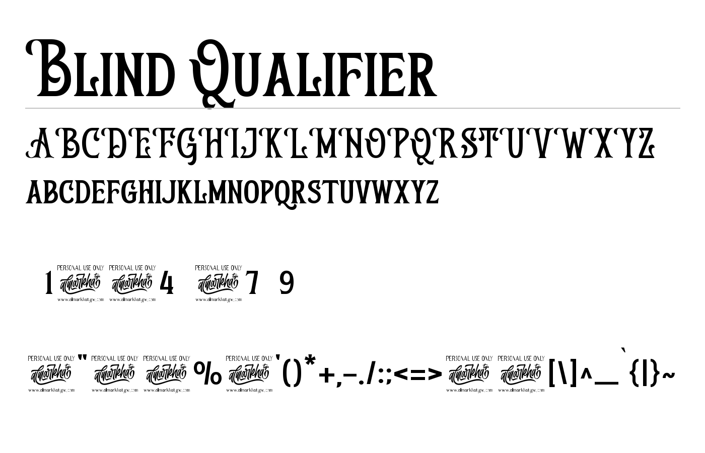 Blind Qualifier Font preview