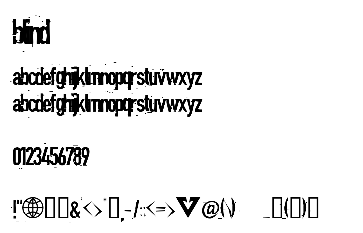 Blind Font preview