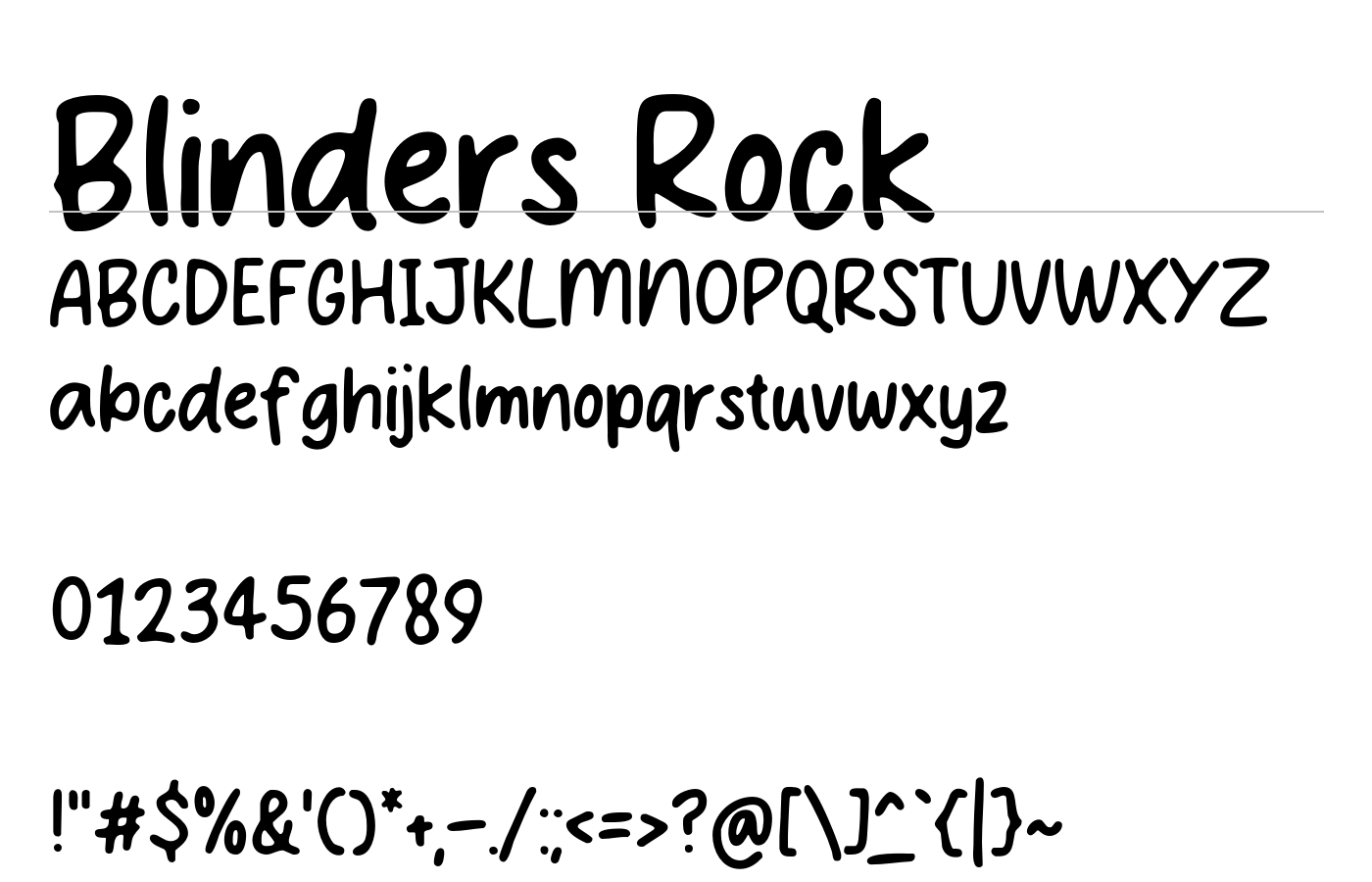 Blinders Rock Font preview