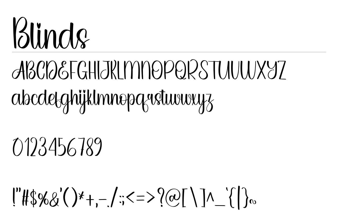 Blinds Font preview