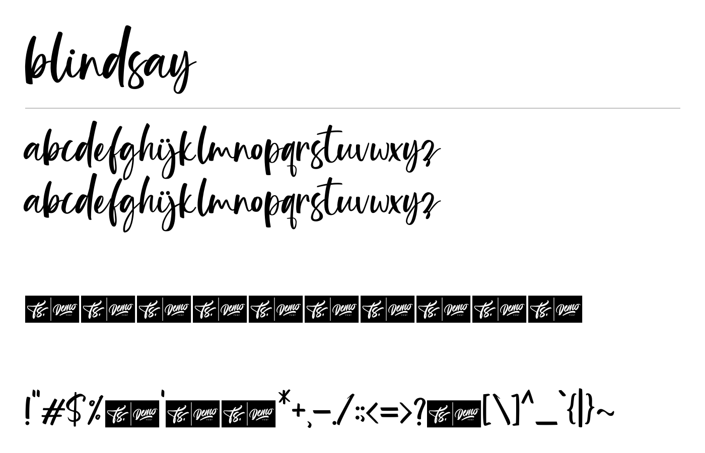 Blindsay Font preview