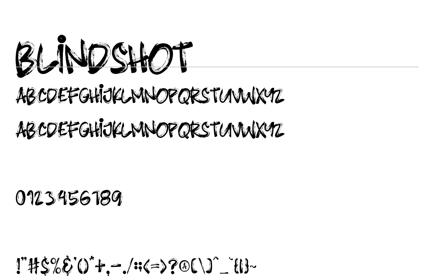 Blindshot Font preview