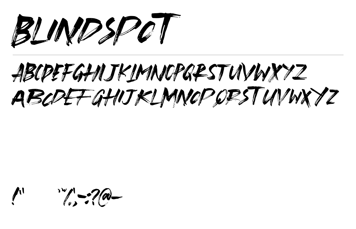 Blindspot Font preview