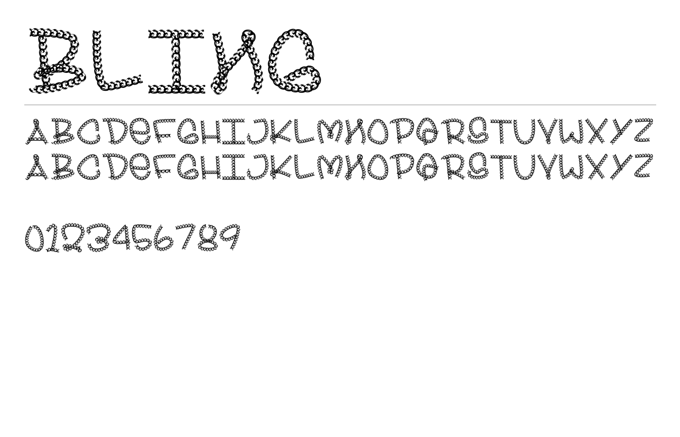 BLING Font preview