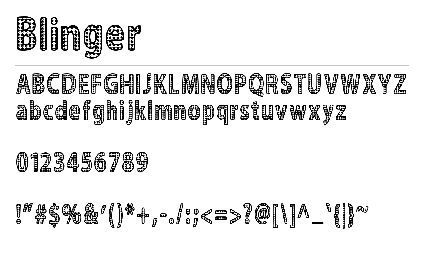 Blinger Font preview