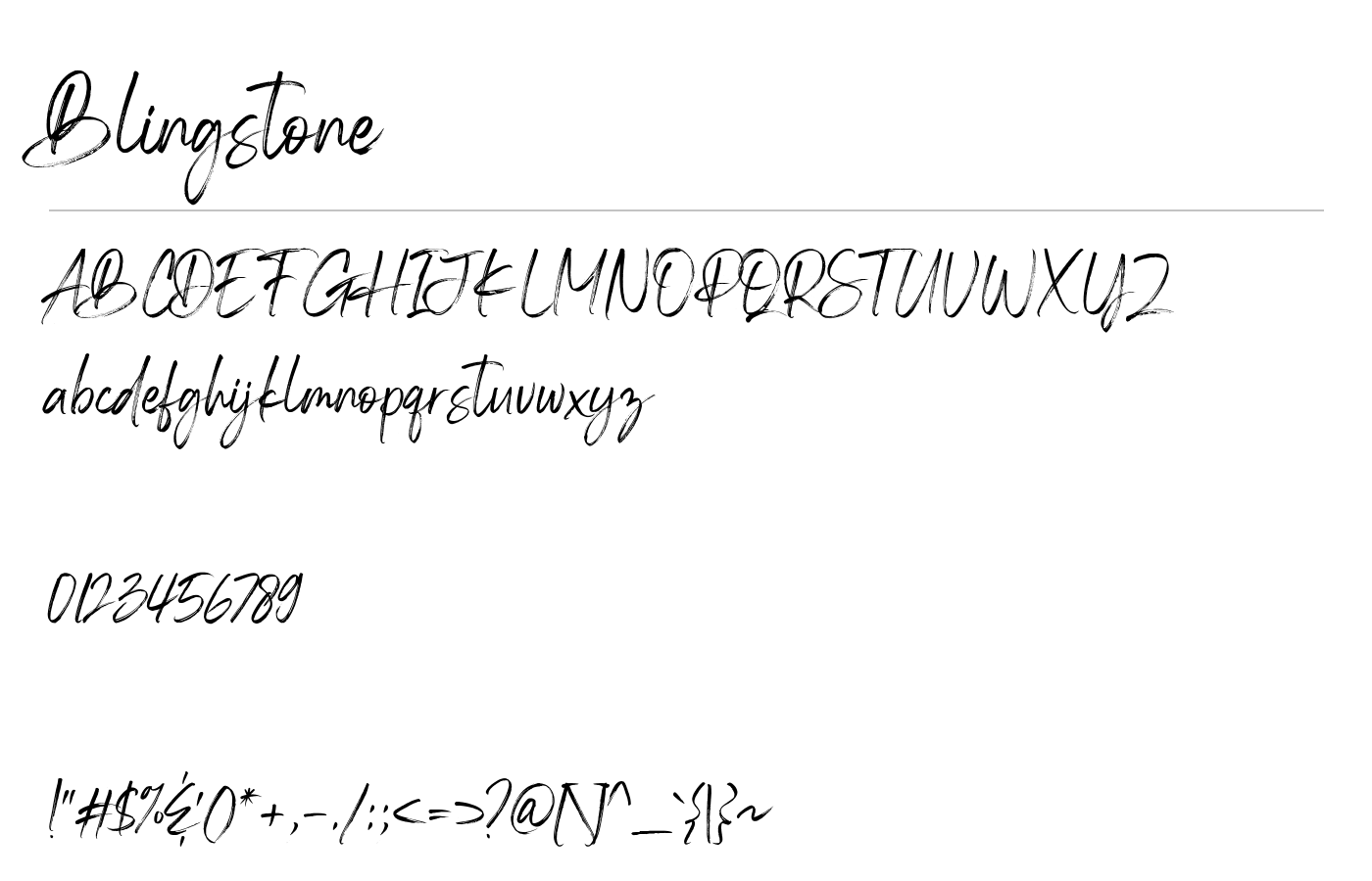 Blingstone Font preview