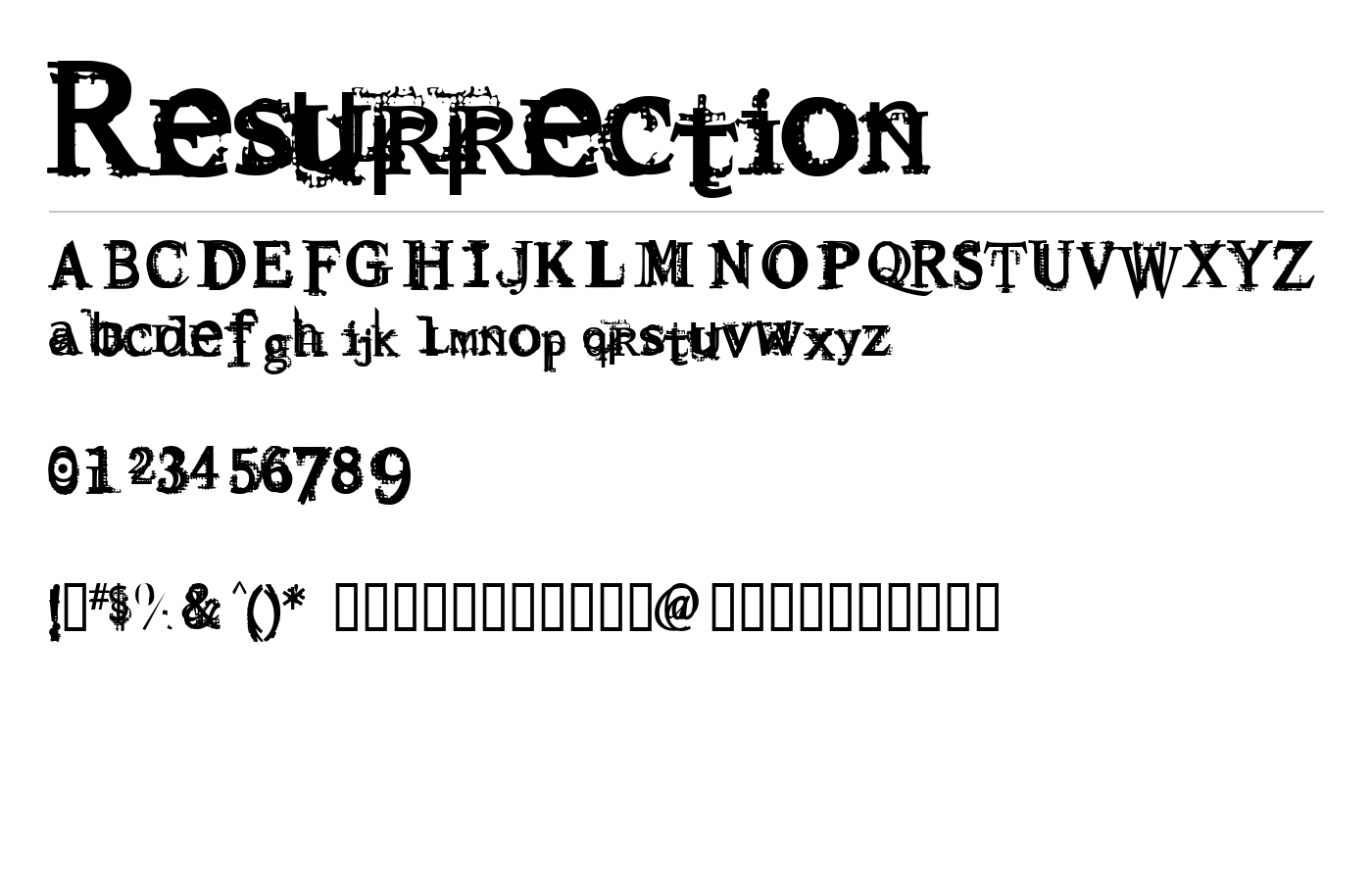 Resurrection Font preview