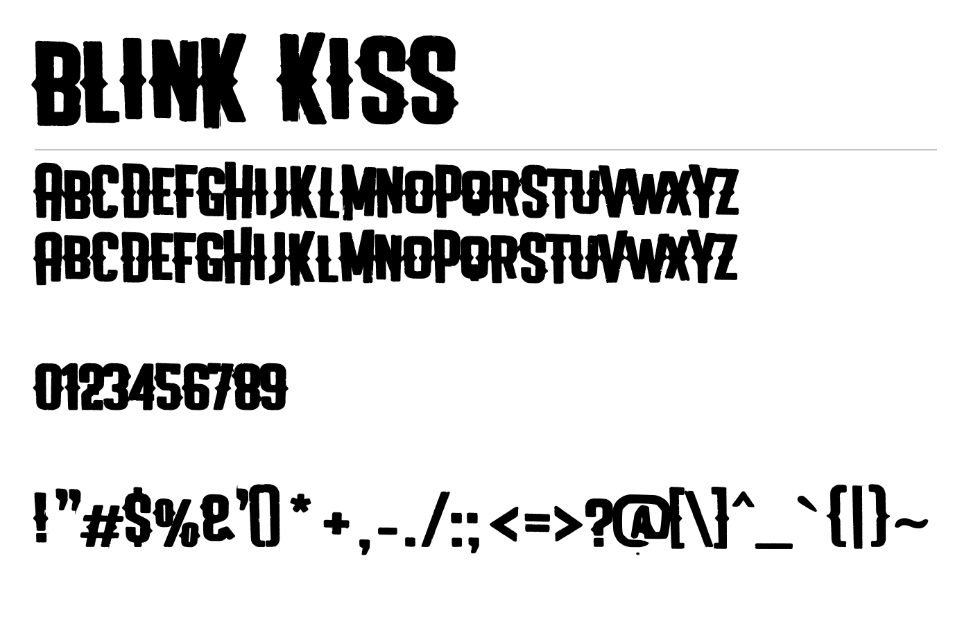 Blink Kiss Font preview