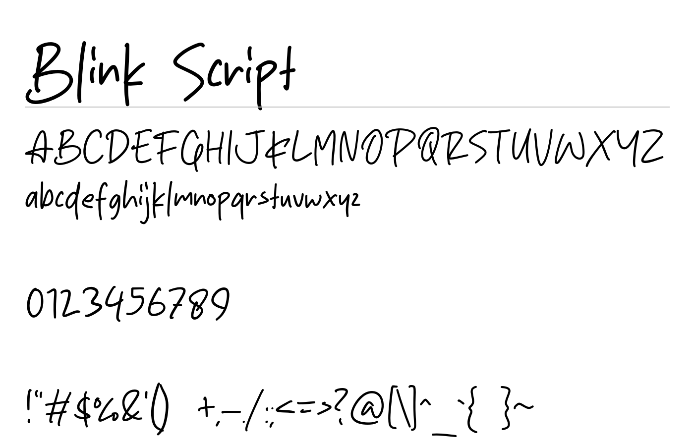 Blink Script Font preview