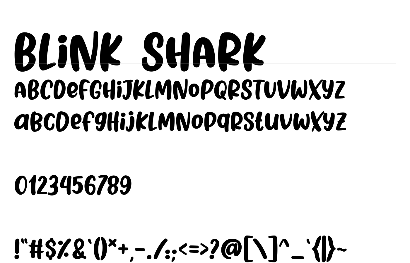 Blink Shark Font preview
