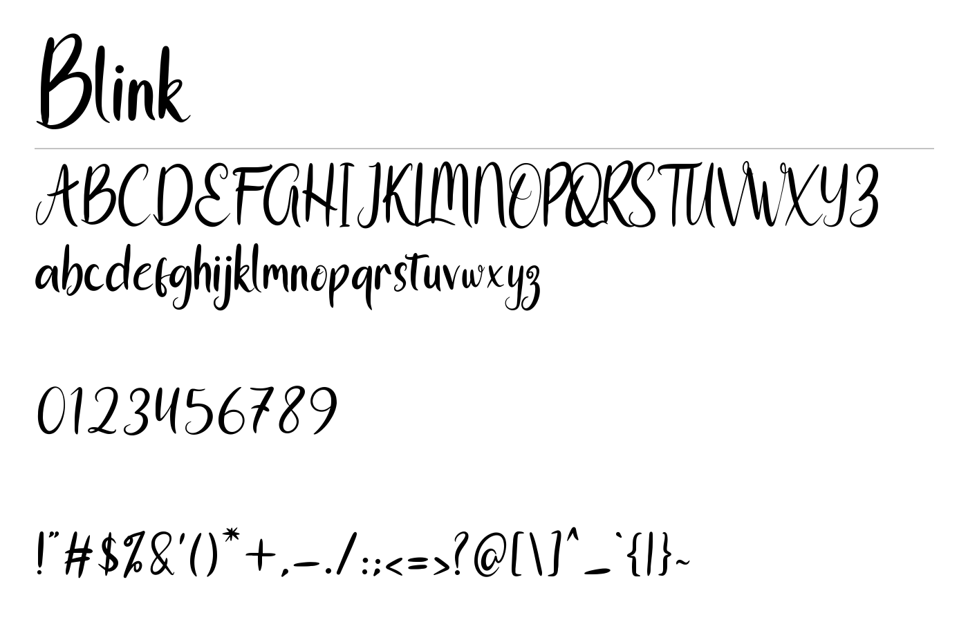 Blink Font preview