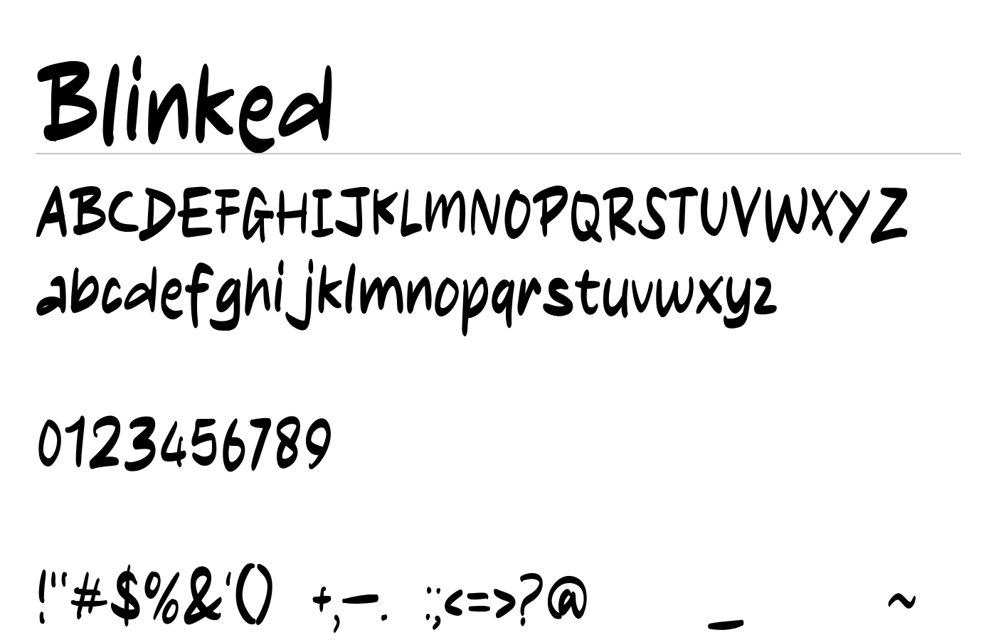 Blinked Font preview