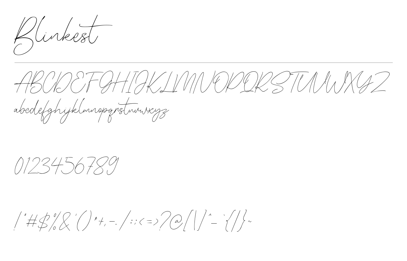 Blinkest Font preview