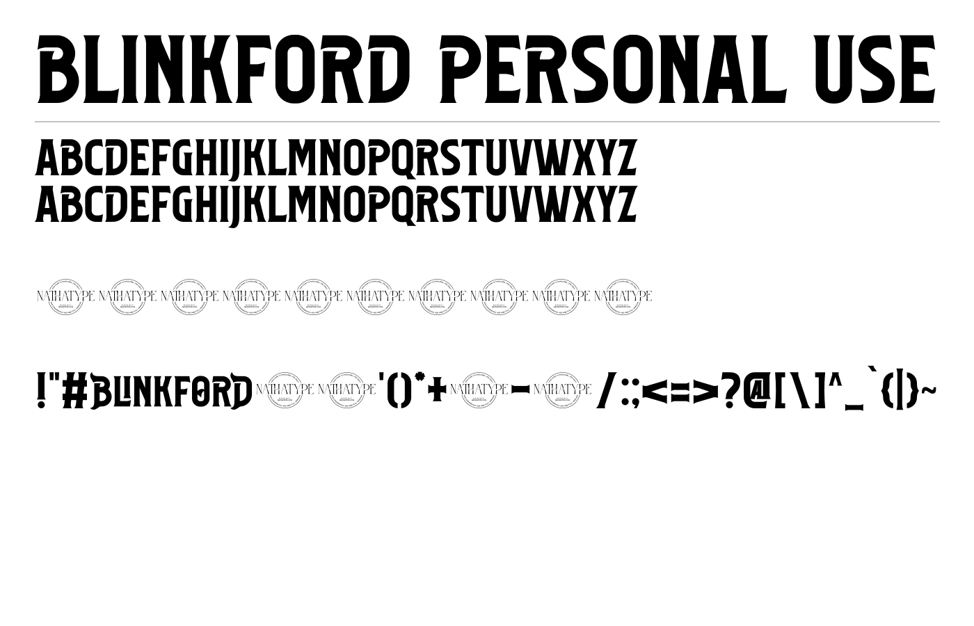 Blinkford Personal Use Font preview