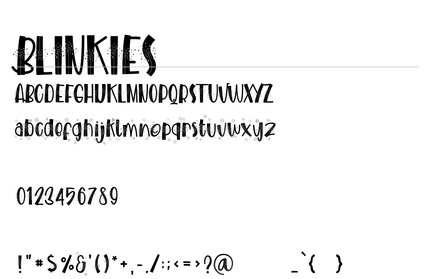BLINKIES Font preview