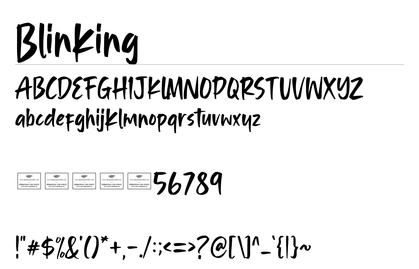 Blinking Font preview