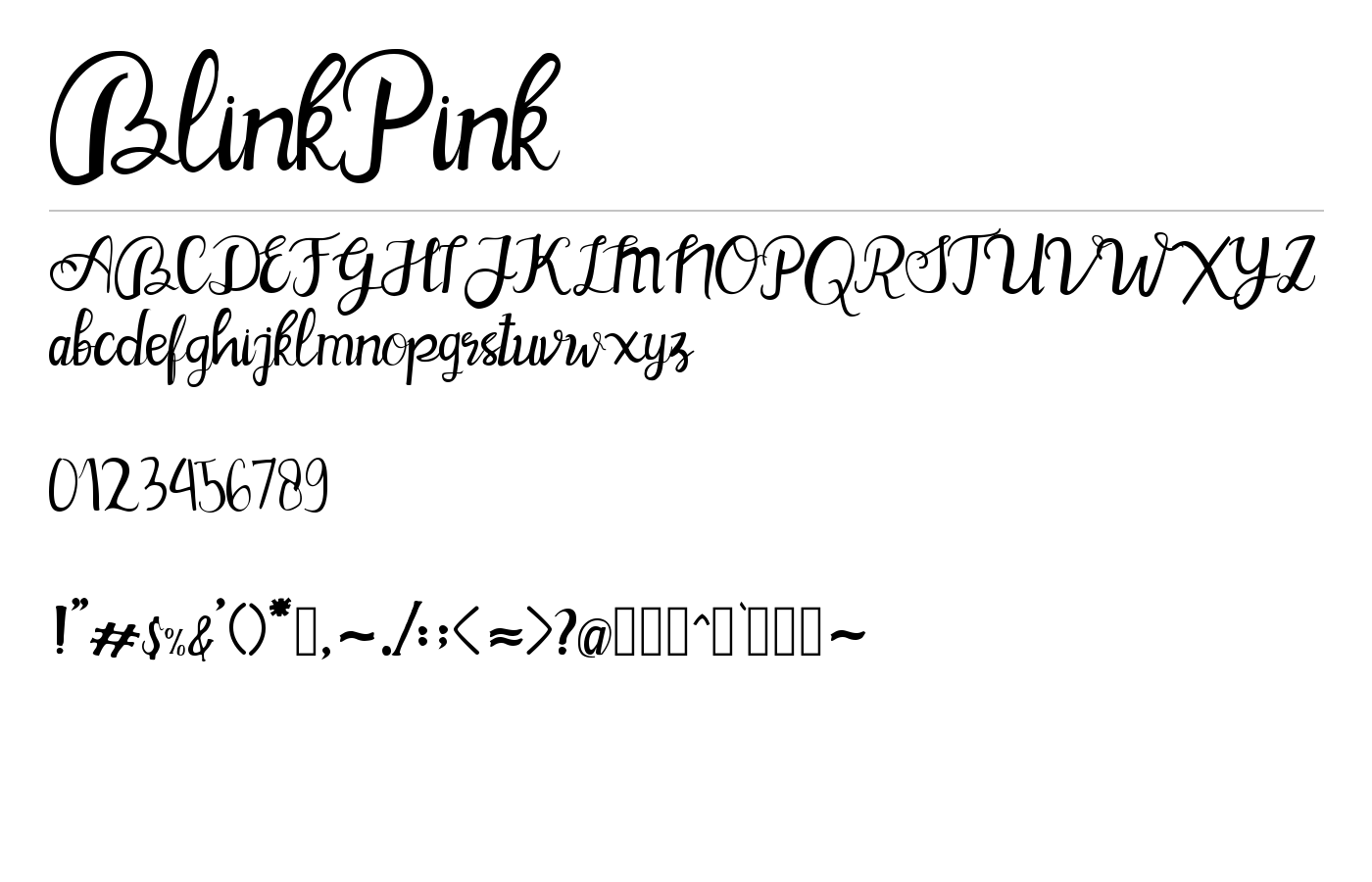 BlinkPink Font preview