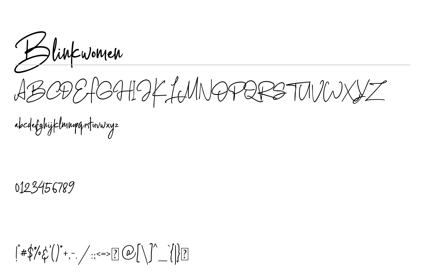 Blinkwomen Font preview