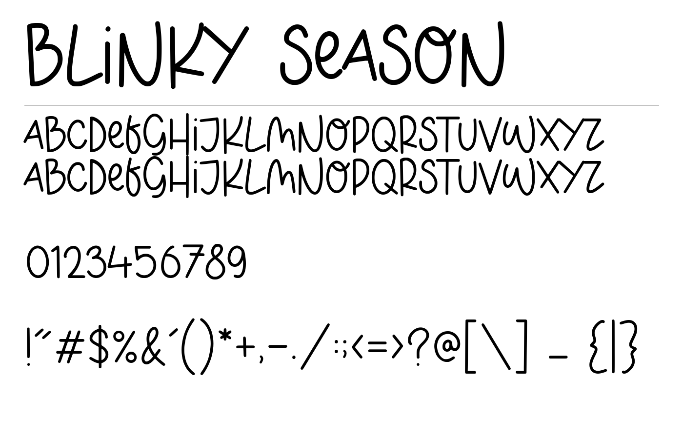 BLINKY SEASON Font preview