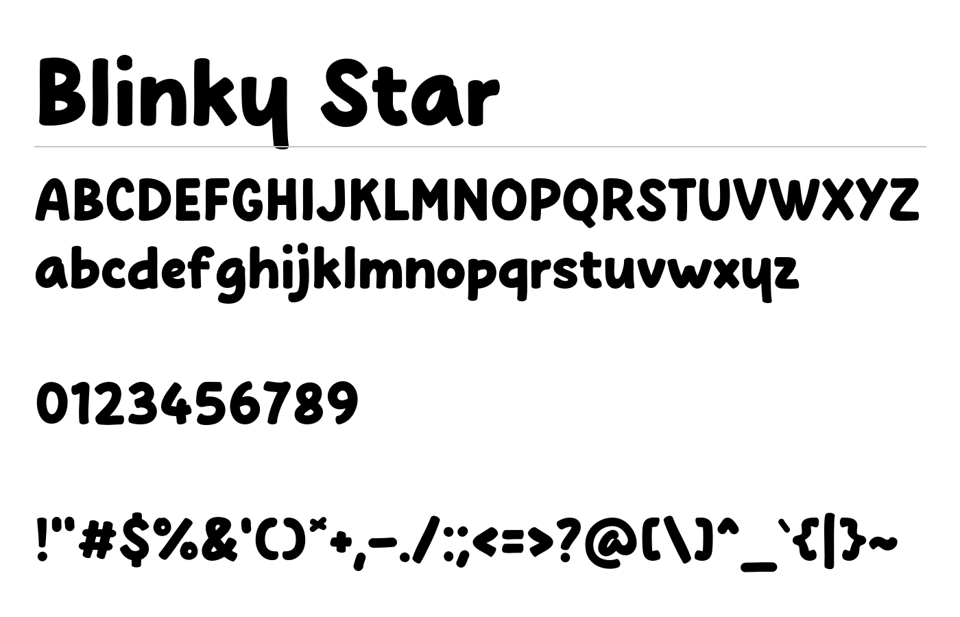 Blinky Star Font preview
