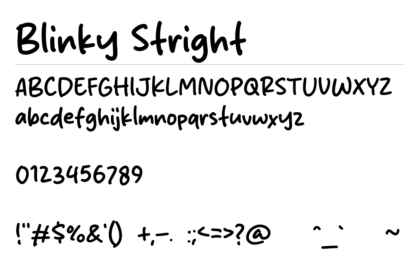 Blinky Stright Font preview