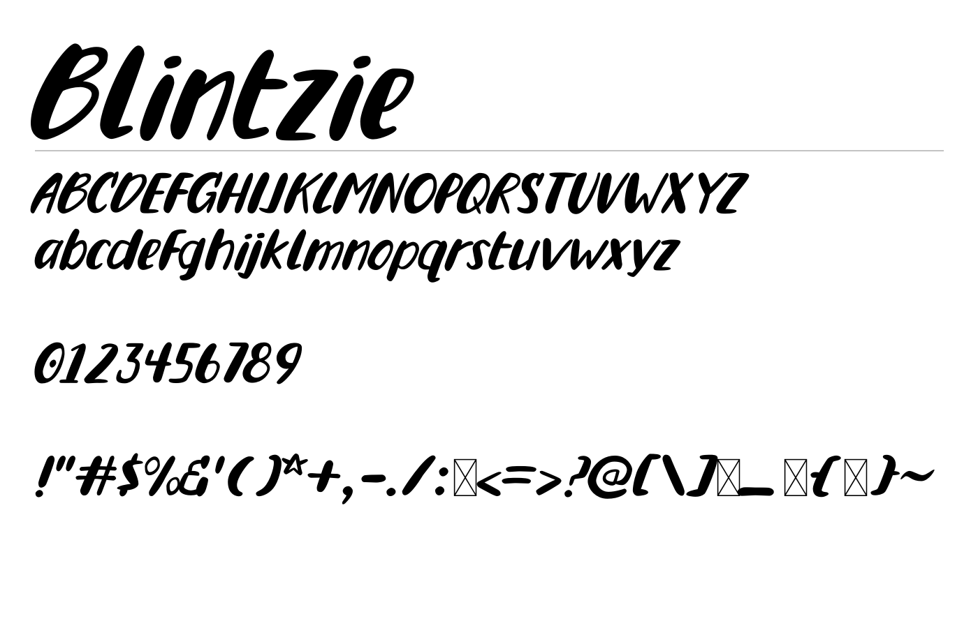 Blintzie Font preview