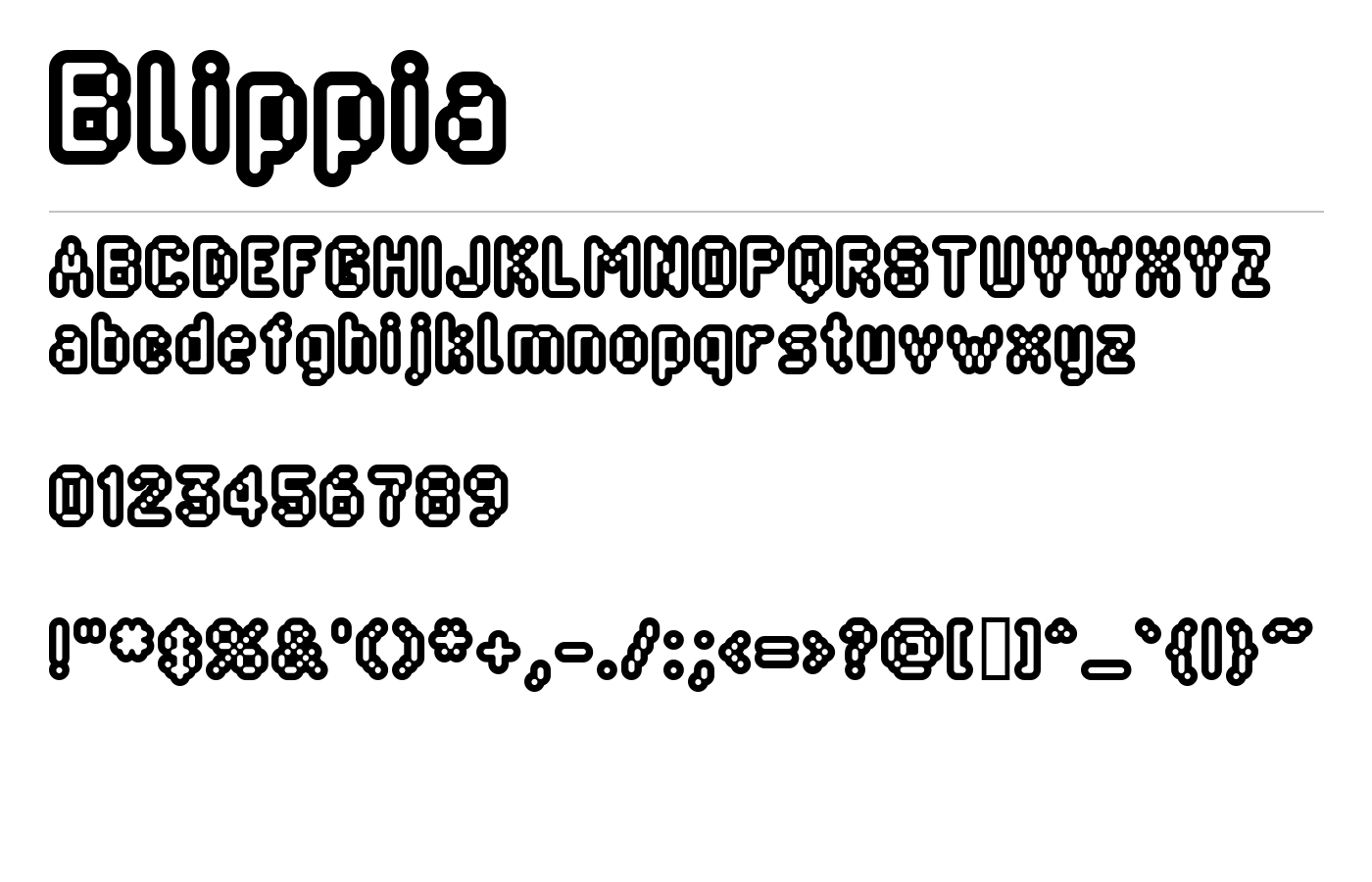 Blippia Font preview