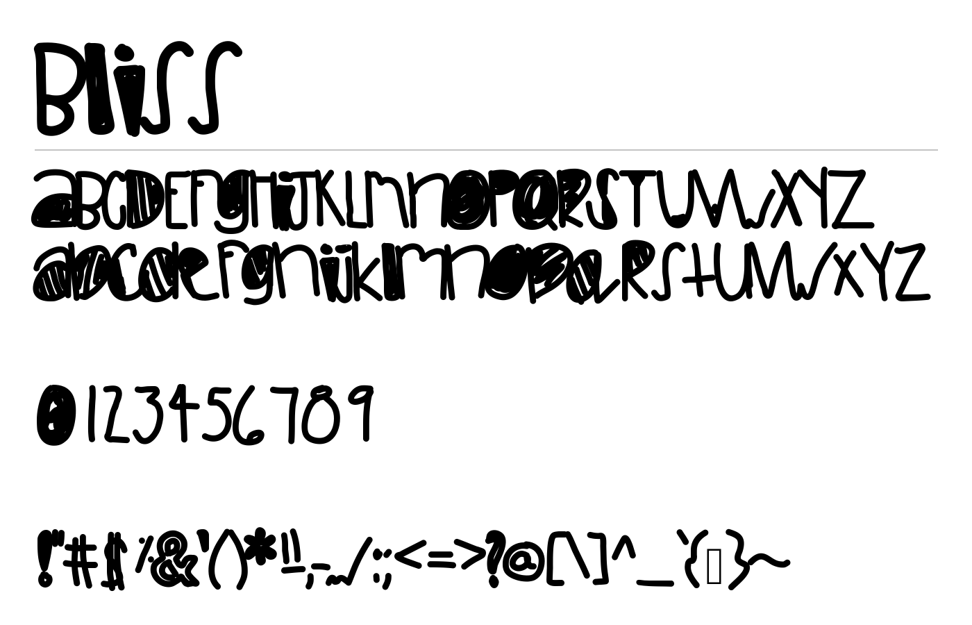 Bliss Font preview
