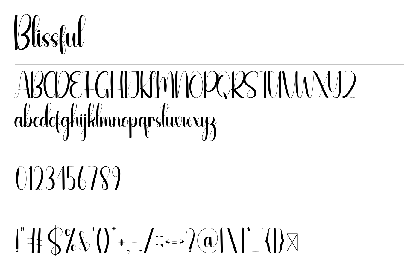 Blissful Font preview