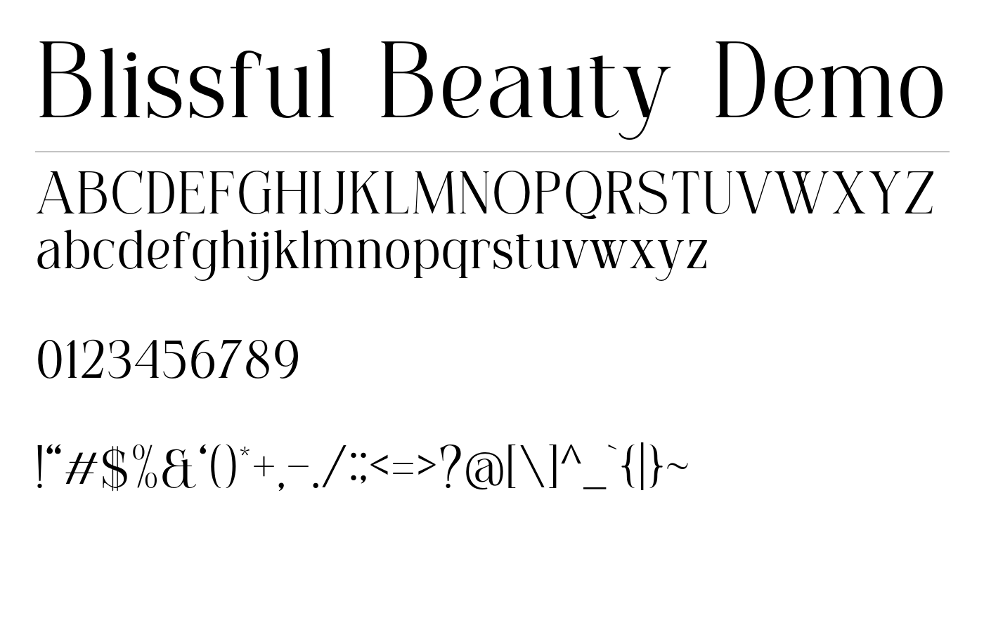 Blissful Beauty Demo Font preview