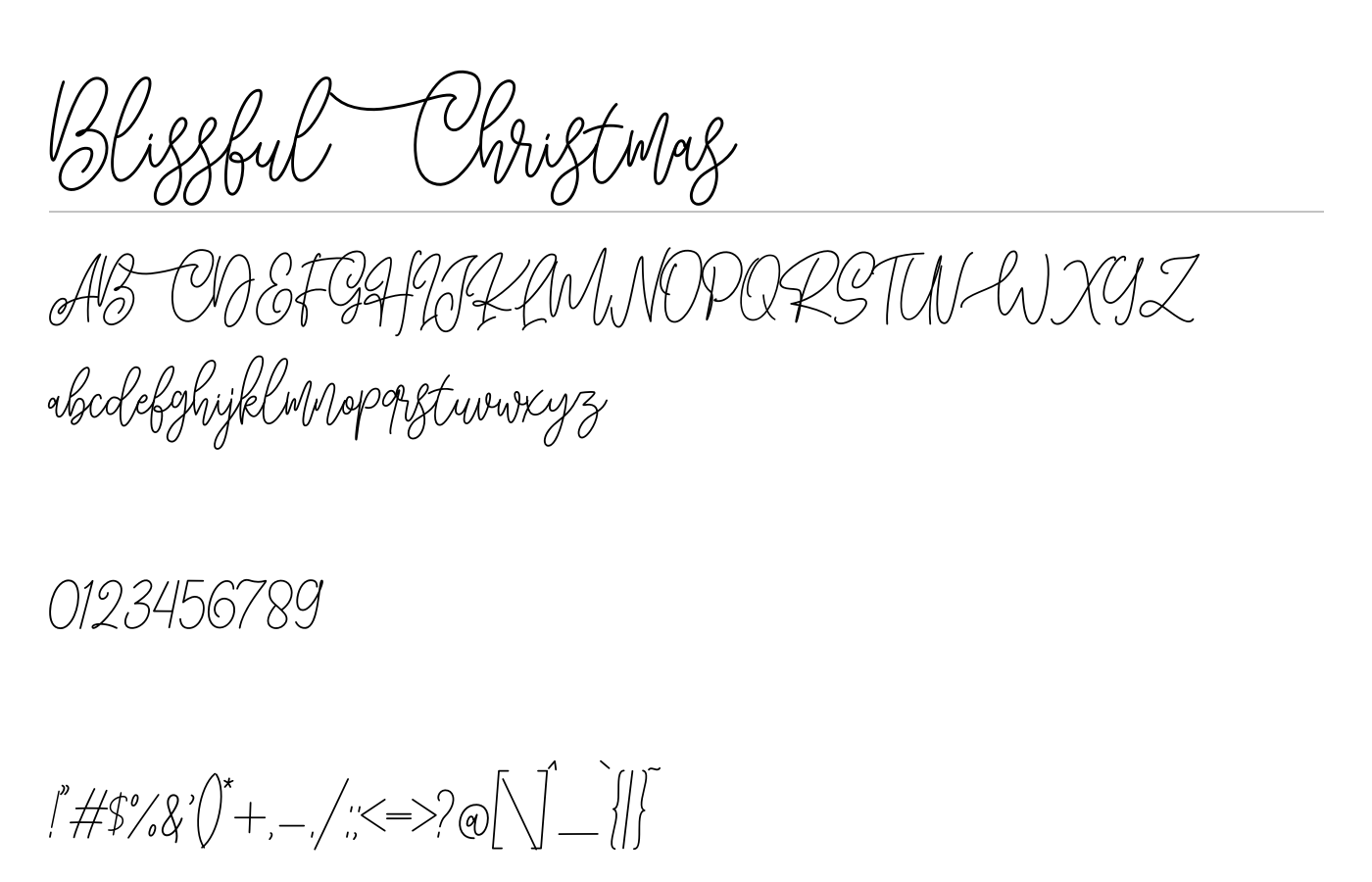 Blissful Christmas Font preview
