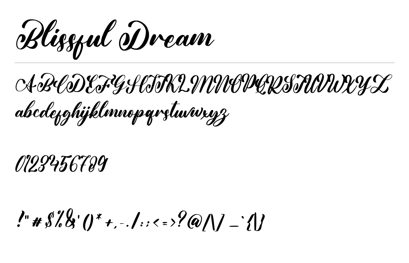 Blissful Dream Font preview