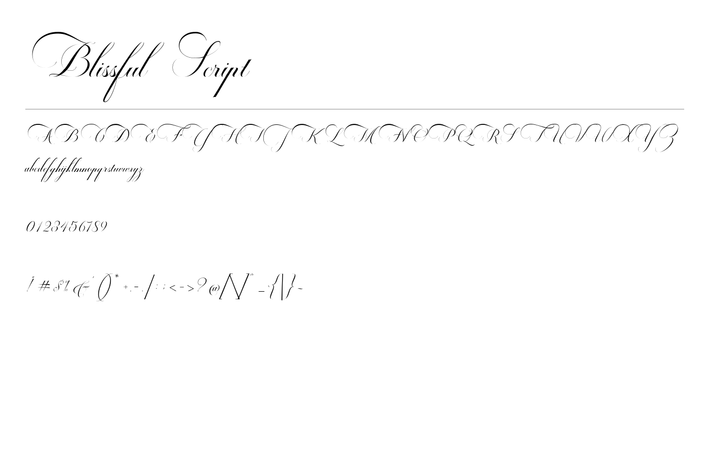 Blissful Script Font preview