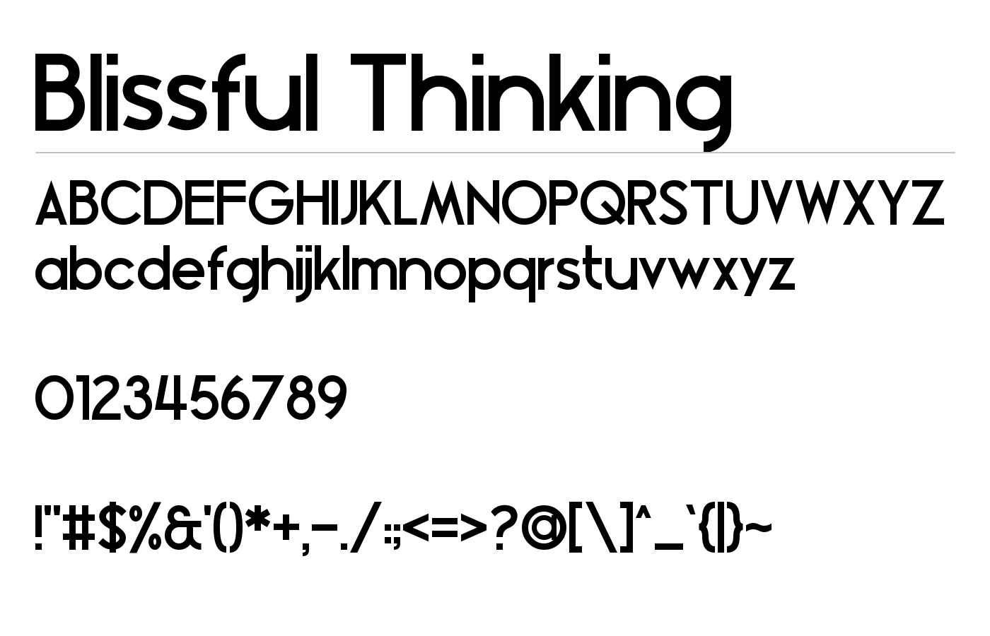 Blissful Thinking Font preview