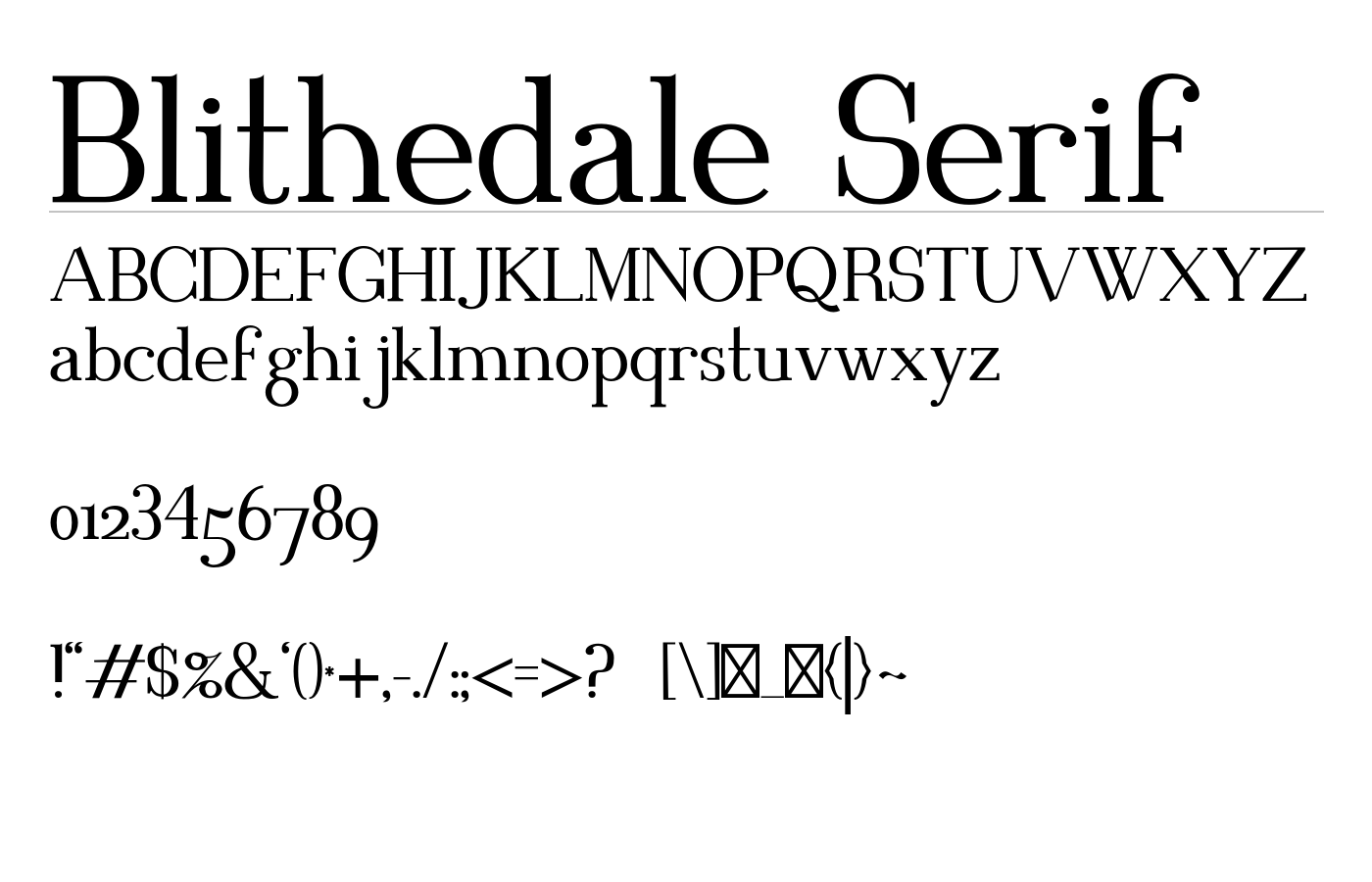 Blithedale Serif Font preview