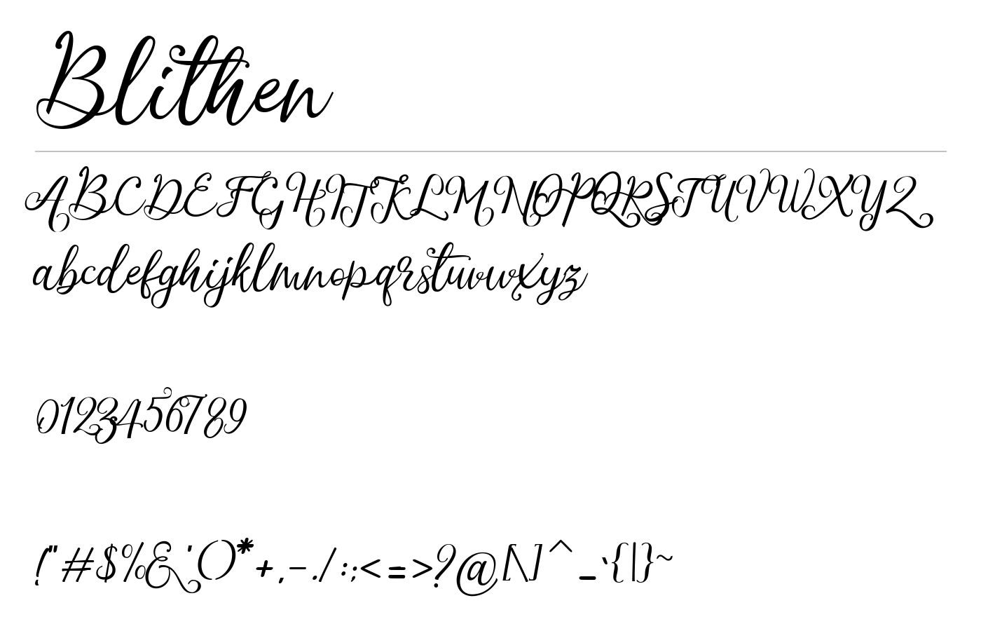 Blithen Font preview