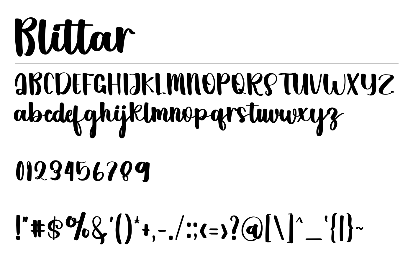 Blittar Font preview