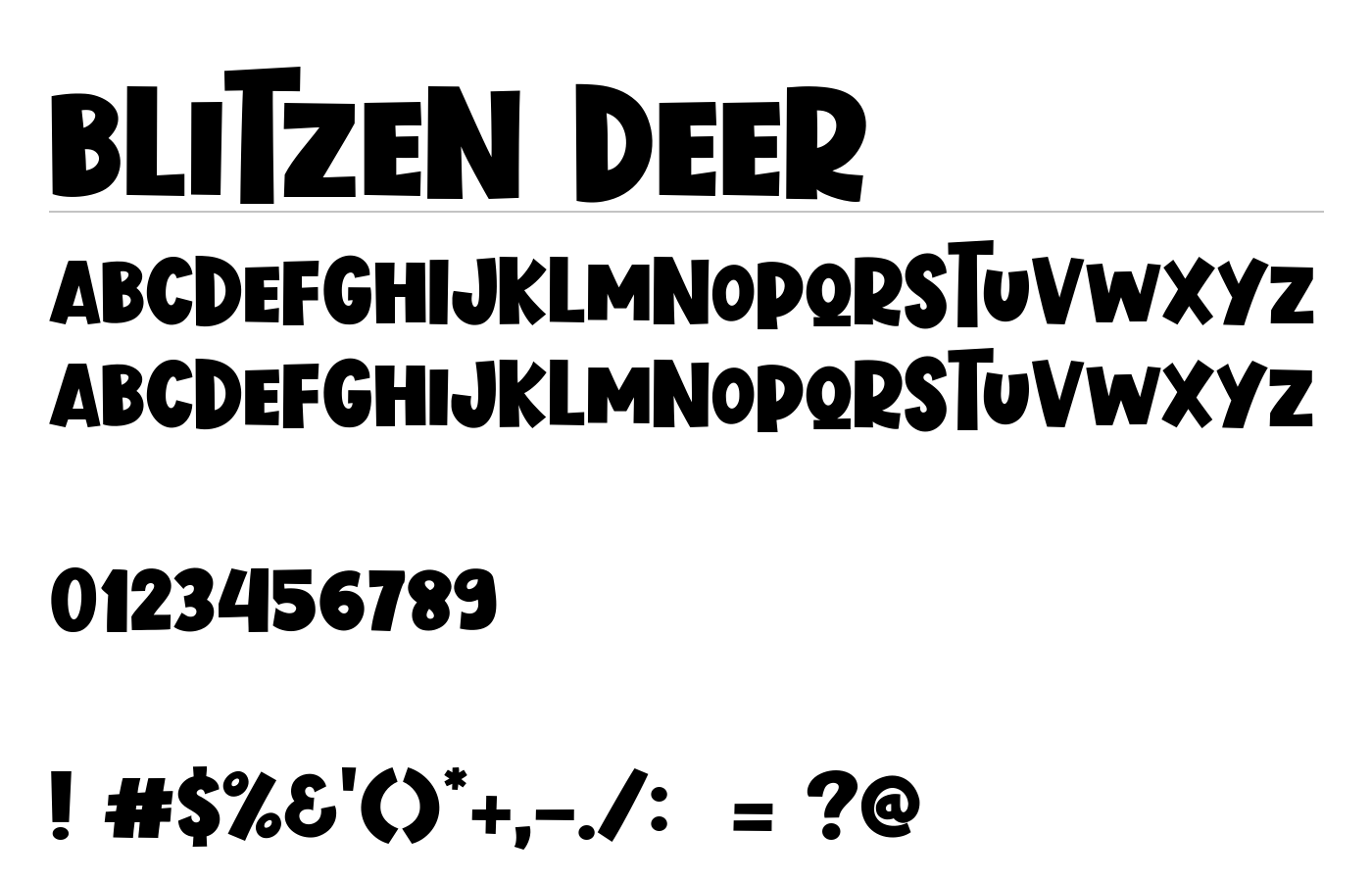 Blitzen Deer Font preview