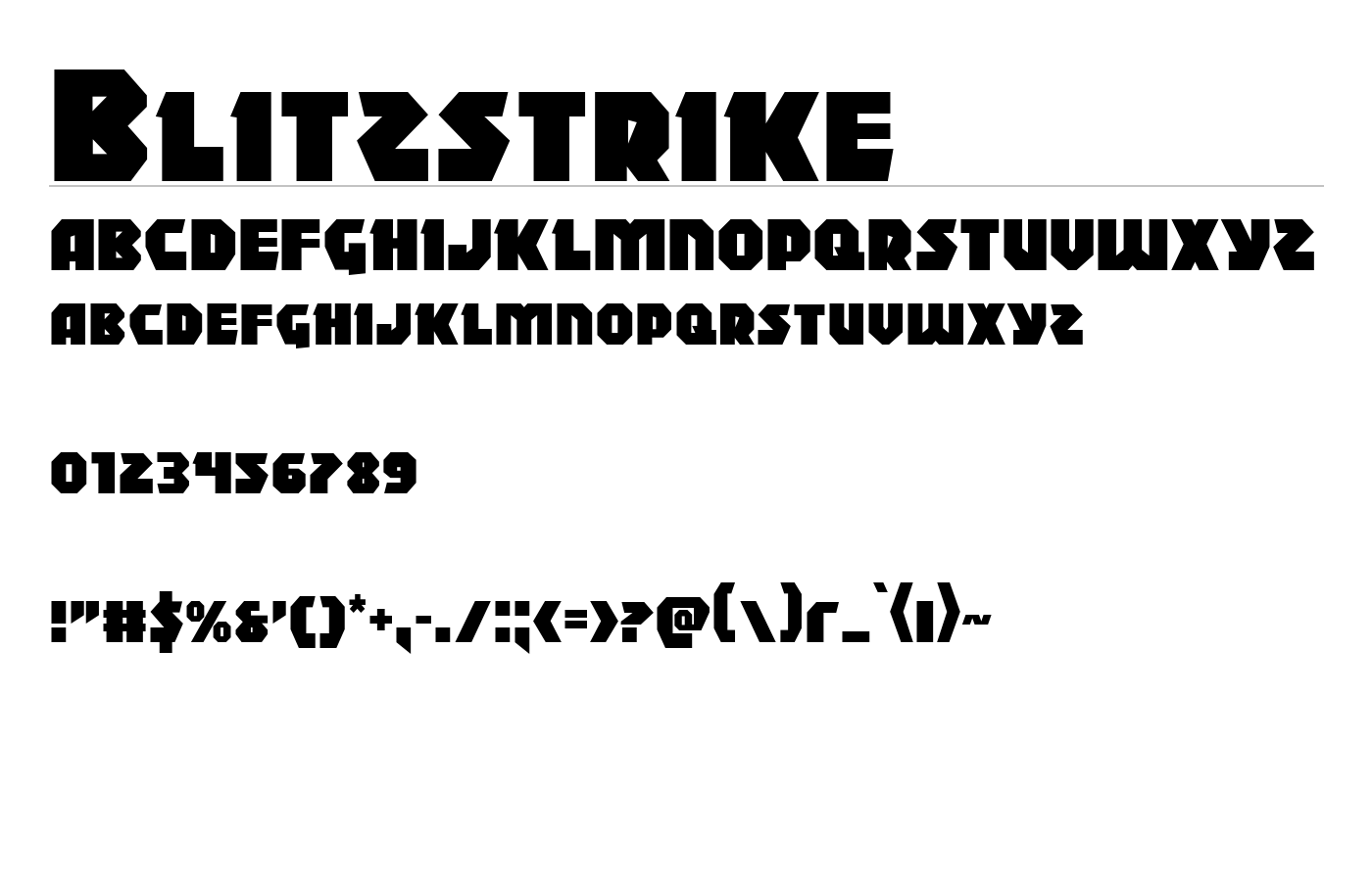 Blitzstrike Font preview