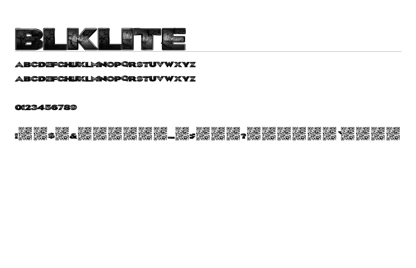 BlkLite Font preview